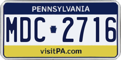 PA license plate MDC2716