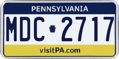 PA license plate MDC2717