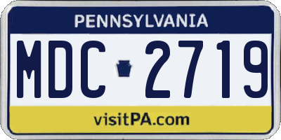PA license plate MDC2719