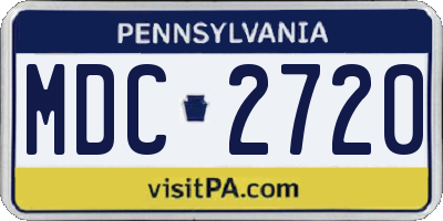 PA license plate MDC2720