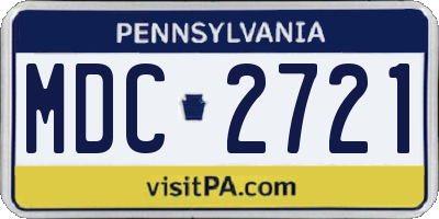 PA license plate MDC2721