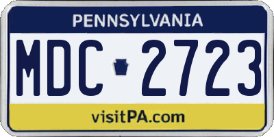 PA license plate MDC2723