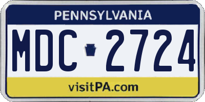 PA license plate MDC2724