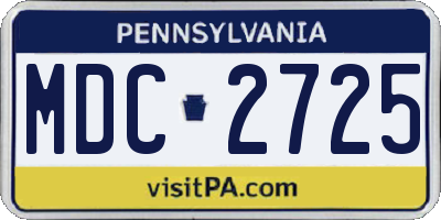 PA license plate MDC2725