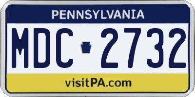 PA license plate MDC2732