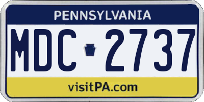 PA license plate MDC2737