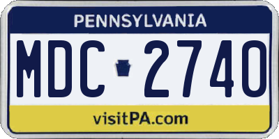 PA license plate MDC2740
