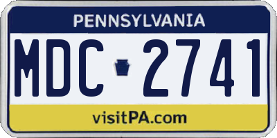 PA license plate MDC2741
