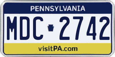 PA license plate MDC2742