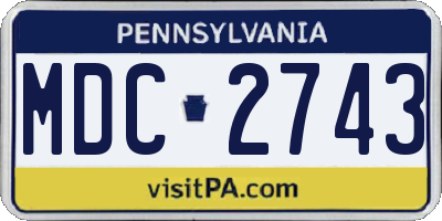 PA license plate MDC2743