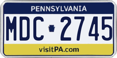 PA license plate MDC2745