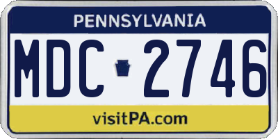PA license plate MDC2746