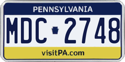 PA license plate MDC2748