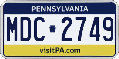 PA license plate MDC2749