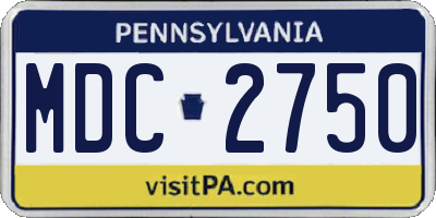 PA license plate MDC2750