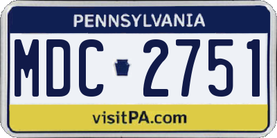PA license plate MDC2751