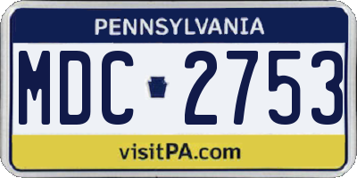 PA license plate MDC2753