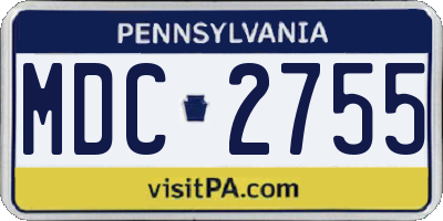 PA license plate MDC2755