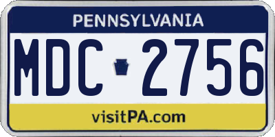PA license plate MDC2756