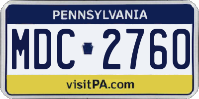 PA license plate MDC2760