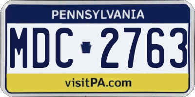PA license plate MDC2763