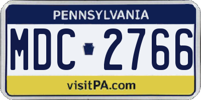 PA license plate MDC2766