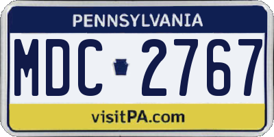 PA license plate MDC2767