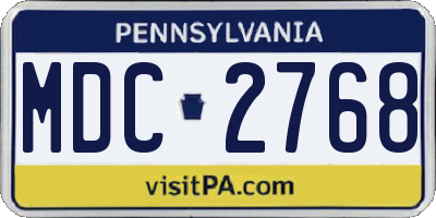 PA license plate MDC2768