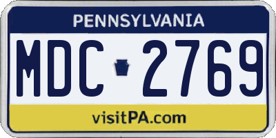 PA license plate MDC2769