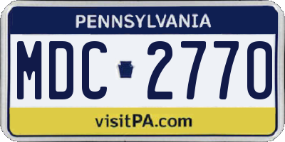 PA license plate MDC2770