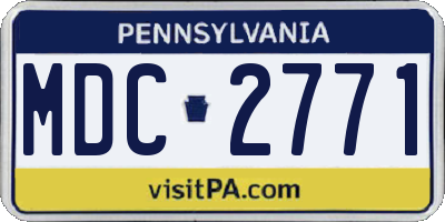 PA license plate MDC2771