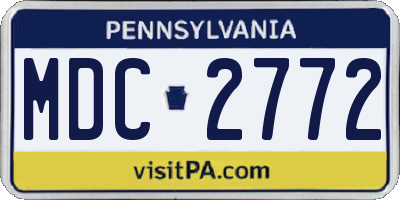 PA license plate MDC2772