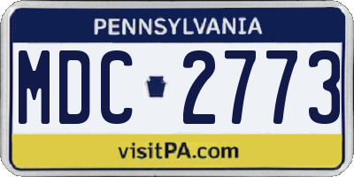 PA license plate MDC2773