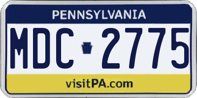PA license plate MDC2775