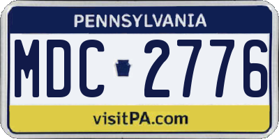 PA license plate MDC2776
