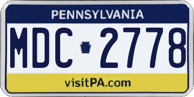 PA license plate MDC2778