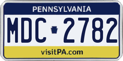 PA license plate MDC2782