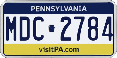 PA license plate MDC2784