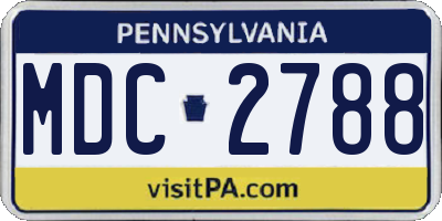 PA license plate MDC2788