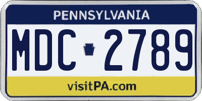 PA license plate MDC2789