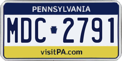 PA license plate MDC2791
