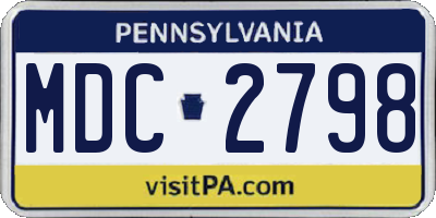 PA license plate MDC2798
