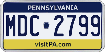 PA license plate MDC2799