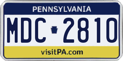 PA license plate MDC2810