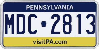 PA license plate MDC2813