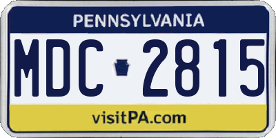 PA license plate MDC2815