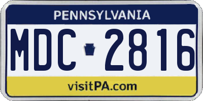 PA license plate MDC2816