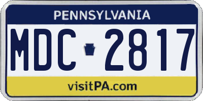PA license plate MDC2817