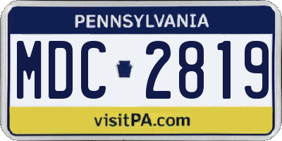 PA license plate MDC2819