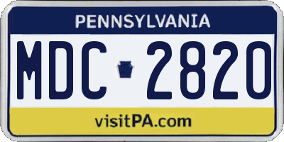 PA license plate MDC2820